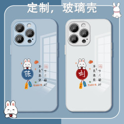 适用苹果17/华为17/小米oppo/vivo爆款兔子姓氏定制新年款手机壳