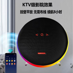 无线重低音炮蓝牙音响家用商用一拖二麦克风卡拉OK充电音箱可挂墙