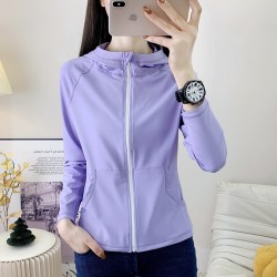 连帽长袖速干衣t恤女秋户外健身骑行跑步开衫弹力透气瑜伽运动服