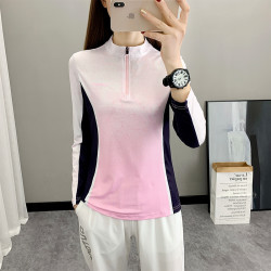 （冰丝速干t恤）新款弹力长袖女户外降温轻薄吸湿排汗速干衣短袖ol