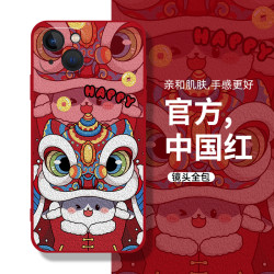 兔年油画醒狮防摔全包硅胶手机壳