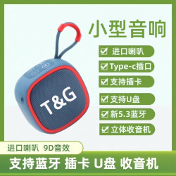 维拉徳 迷你无线蓝牙音箱插卡户外便携typec充电高音质蓝牙5.3音响支持U