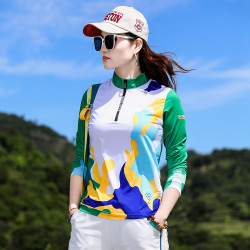户外冰丝迷彩速干衣女长袖T恤弹力防晒透气运动跑步徒步快干衣女
