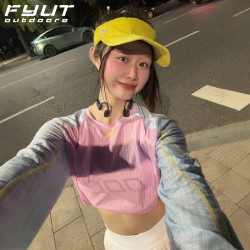 FYUT时尚速干长袖夏季薄款宽松女装上衣2026新款洋气短款圆领短裤