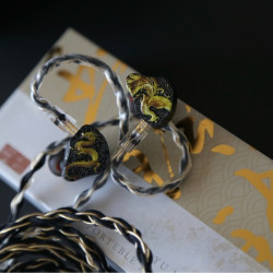 帝王之声HiFi套装（2件套）金银铜名线升级线+立体雕刻耳机