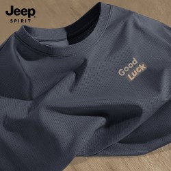 JEEP SPIRIT Jeep吉普凉感冰丝短袖t恤速干男士夏季健身户外运动上衣百搭半袖