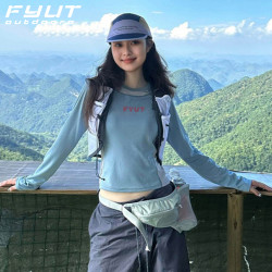 FYUT户外透气速干打底衣复古拼色上衣2026春夏新款女休闲运动长袖