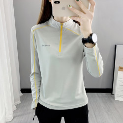 户外速干衣女T恤长袖秋季薄款跑步弹力健身登山服上衣运动快干衣