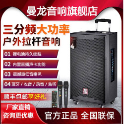曼龙 音响户外直播k歌广场舞拉杆音箱三分频带声卡话筒音箱