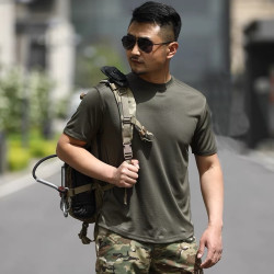作训速干短袖T恤休闲执政官户外运动圆领宽松落肩袖