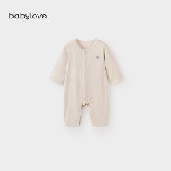Babylove 婴儿连体衣春秋居家轻薄衣服宝宝睡衣纯色打底哈衣爬服