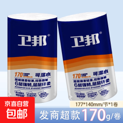 商超同款170克大单卷无芯卷纸独立包装干湿两用家用卫生间卫生纸 6层 170g/卷*2卷