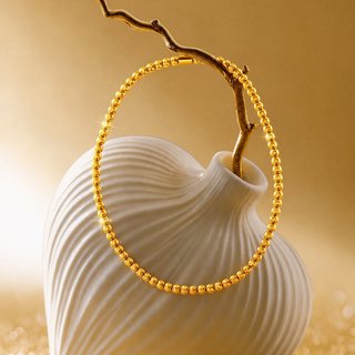 潮宏基 5G工艺足金蹦迪珠手链