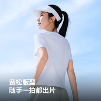波司登 夏季骄阳纯棉T恤女休闲运动凉感宽松舒适潮流户外出游短袖 白底细条9554 XS 155/80A