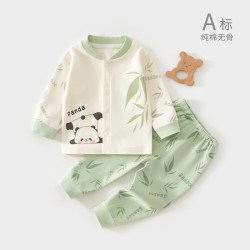 温巢 婴儿衣服秋季纯棉分体套装宝宝内衣婴幼儿a类秋衣秋裤男宝宝睡衣8