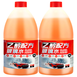 朗力 大桶2升乙醇汽车玻璃水专业清洁去污去油膜通用玻璃水防冻清洁剂 强力清洁去油膜乙醇2升 2桶0度