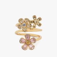Kate Spade 七夕节礼物品牌自营Fleurette时尚轻奢花朵造型缠绕戒指