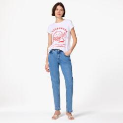 Kate Spade 七夕节礼物品牌自营简约时尚圆领汉堡涂鸦拼色女式T恤