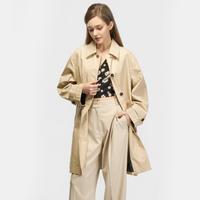 COACH 女款HERITAGE单排扣长袖中长大衣
