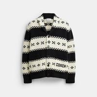 COACH 男款FW24青果领开衫费尔岛针织毛衣