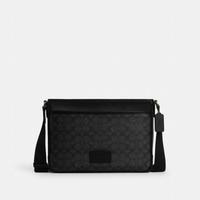 COACH DISTRICT系列 牛皮革斜挎包 QB/黑色 CY825