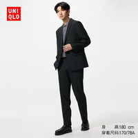 优衣库 482891 易打理快干弹力 黑色 175/88A 男士休闲裤