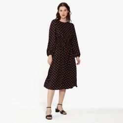 Kate Spade 七夕节礼物品牌自营时尚优雅圆领红色小爱心印花收腰连衣裙
