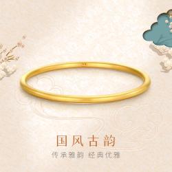 金至尊 黄金手镯经典国风古法实心足金手镯金镯子女款