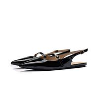 STUART WEITZMAN SW女士凉鞋平度尖头时尚气质商务通勤单鞋后空漆皮平底鞋
