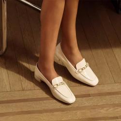 STUART WEITZMAN SW女士单鞋牛皮革粗低跟方头乐福鞋女鞋