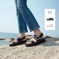 STUART WEITZMAN GATSBY SPORT SANDAL黑牛皮革凉鞋
