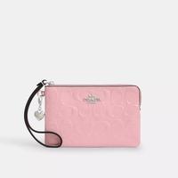 COACH 经典标志心形吊坠角拉链腕包