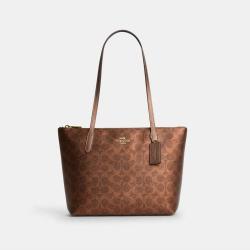 COACH 品牌微标印花 女士单肩手提托特包