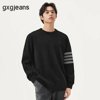 gxgjeans 【限时五折】 美式撞色设计雪尼尔圆领毛衣 黑色