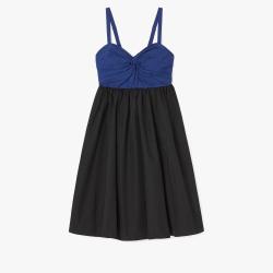 Kate Spade 夏日狂欢购品牌自营时尚轻奢小V领拼色吊带连衣裙