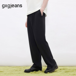 gxgjeans 【限时五折】 美式休闲简约通勤直筒休闲长裤西裤 黑色