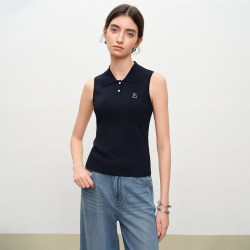 自巧 小个子高智预科风polo无袖针织衫女2026春夏新款学院针织背心
