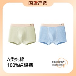 顶瓜瓜 男童内裤男孩儿童纯棉a类全棉短裤四角中大童青少年发育期