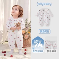 jellybaby 宝宝长袖连体衣春秋婴儿秋装衣服幼童秋款一岁婴幼儿哈衣爬服秋衣(73-90cm)