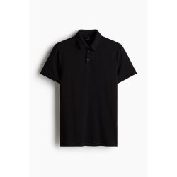 H&M HM男装Polo衫春季轻便薄款修身商务通勤风翻领短袖上衣0956343