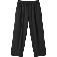 gxgjeans 黑色松紧腰垂顺直筒休闲裤 L(175)-31码