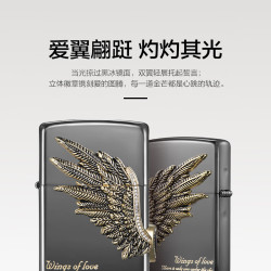 ZIPPO 防风煤油打火机 热恋之翼爱情之翼 含油套装 赠标准洗车