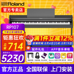 Roland 电钢琴RP107/F107蓝牙智能教学88键重锤专业成人家用立式数码钢琴 RP107黑色+罗兰琴凳+配件礼包