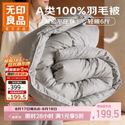 无印良品 秋冬羽毛被加厚保暖冬被芯羽毛被暖气被冬天厚被子 羽毛被 200*230cm约6斤