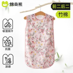 棉奇熊 婴儿睡袋夏季纱布薄款宝宝护肚背心式儿童防踢被子四季通用