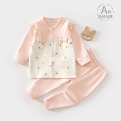 小聪熊 婴儿衣服秋季分体两件套女宝宝秋装小公主可爱洋气套装外出服春秋