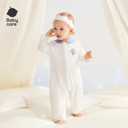 babycare 纯棉长袖爬服新生儿宝宝包屁衣春季新生儿100%棉连体衣