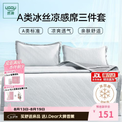 然牌 豆豆冰丝凉席三件套 A类凉感席 可机洗空调席 150*200cm灰