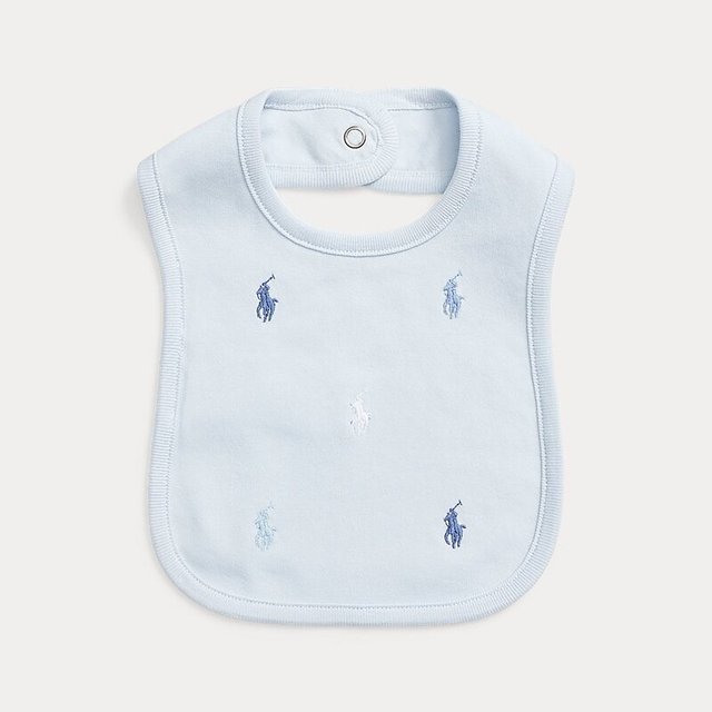 RALPH LAUREN 自营欧洲直邮Ralph Lauren拉夫劳伦 婴儿蓝色棉质Polo小马围兜