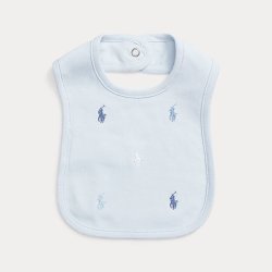 RALPH LAUREN 自营欧洲直邮Ralph Lauren拉夫劳伦 婴儿蓝色棉质Polo小马围兜